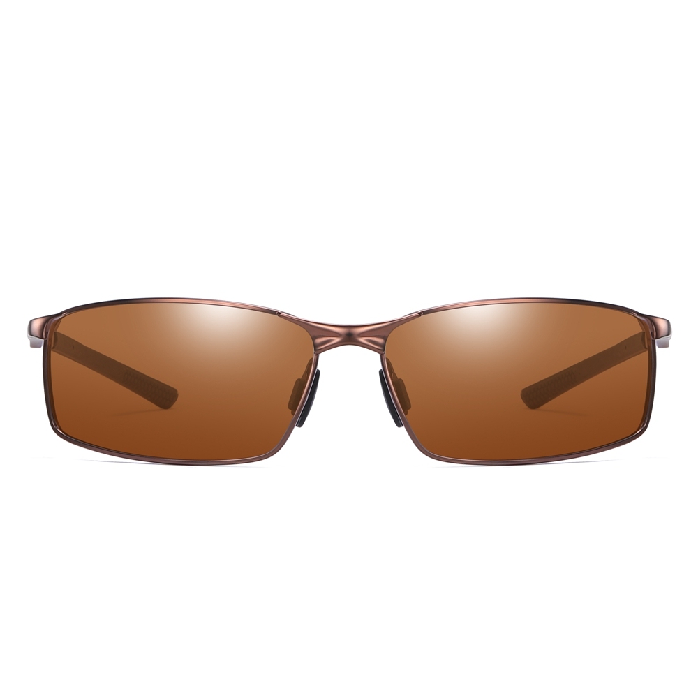 Wholesale Men's Sporty Looking Sunglasses for Active Lifestyle Durable Narrow Rectangle Metal Polarized Sunglass with Spring Hinge Online