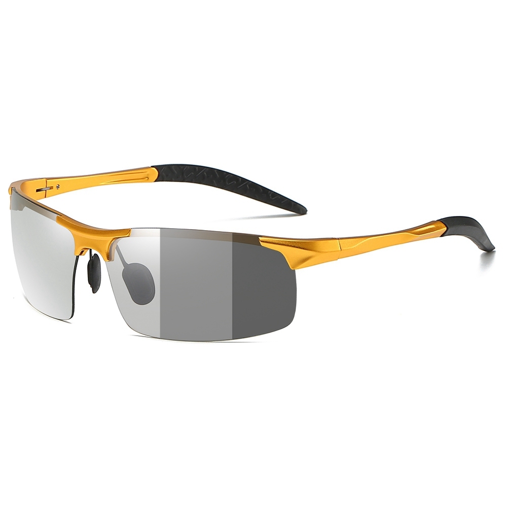 Custom Brand Aluminum Photochromic Polarized Sports Sunglasses for Men's Lightweight Golf Eyewear Transition Lenses Hiking Sun Glasses Wholesale