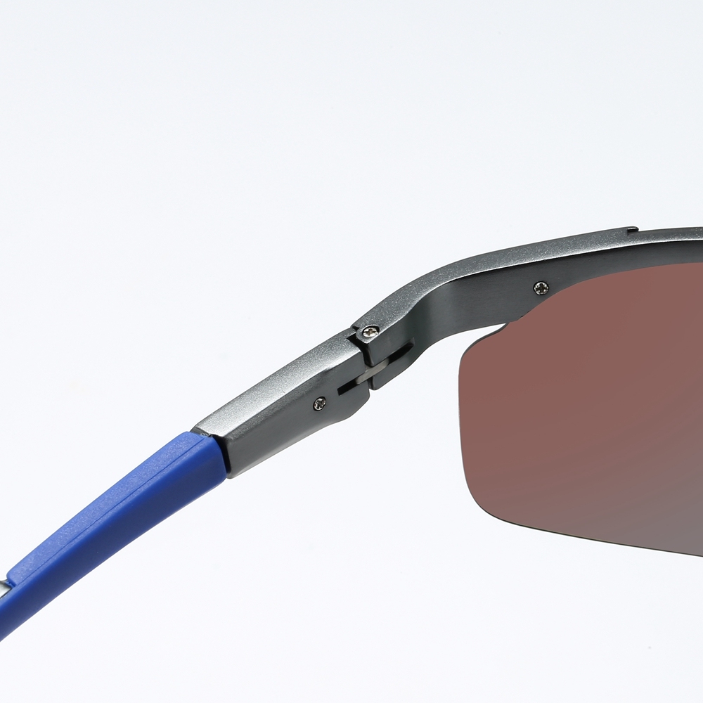 Wholesale Aluminum Semi-rimless Hill Walking Sunglasses for Men's Sports Eyewear Manufacturers in China Lightweight Polarized Hiking Glasses Online