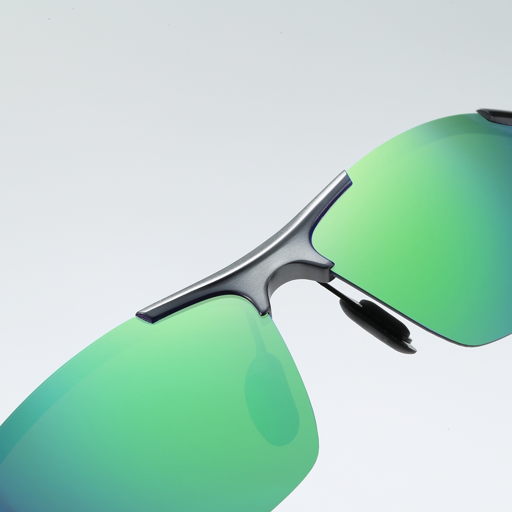 Wholesale Aluminum Semi-rimless Hill Walking Sunglasses for Men's Sports Eyewear Manufacturers in China Lightweight Polarized Hiking Glasses Online