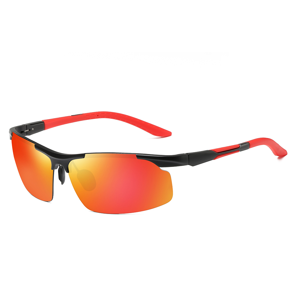 Wholesale Aluminum Semi-rimless Hill Walking Sunglasses for Men's Sports Eyewear Manufacturers in China Lightweight Polarized Hiking Glasses Online