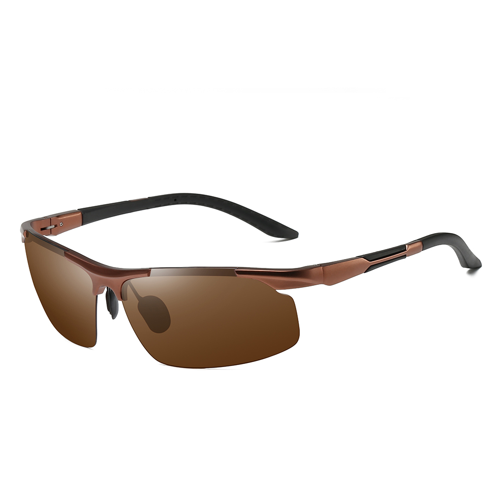Wholesale Aluminum Semi-rimless Hill Walking Sunglasses for Men's Sports Eyewear Manufacturers in China Lightweight Polarized Hiking Glasses Online