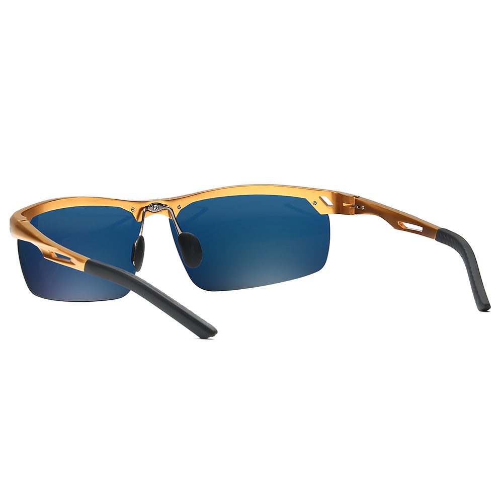 Custom Aluminum Vented Half Frame Sports Polarized Sunglasses for Men's Al-mg Military Tactical Eyewear Army Basic Training Glasses Wholesale