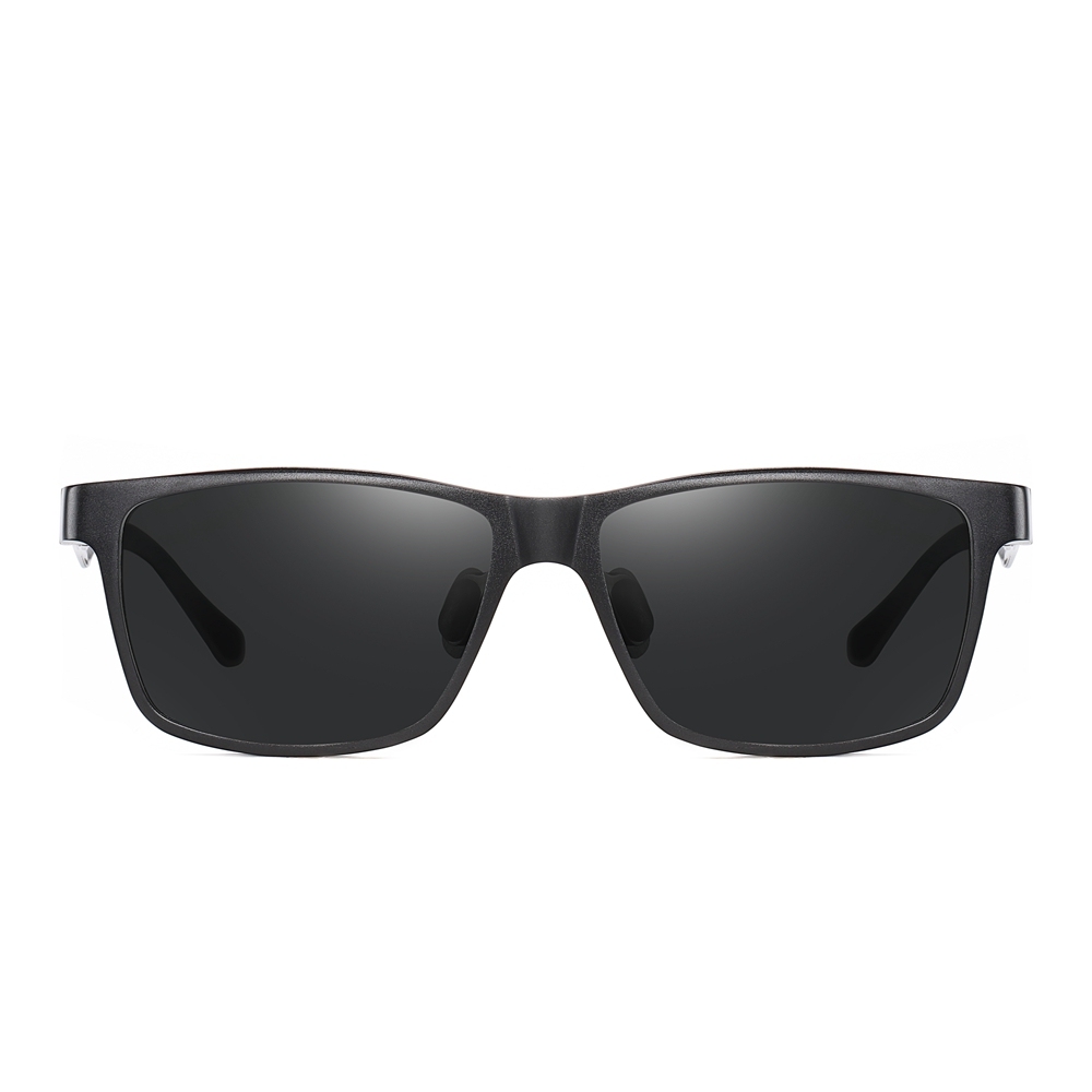 Custom Aluminum Classic Square Sunglasses for Business Men's Luxury Eyewear Manufacturer Polarized Wayfarer Sunglass with Carbon Fiber Temple