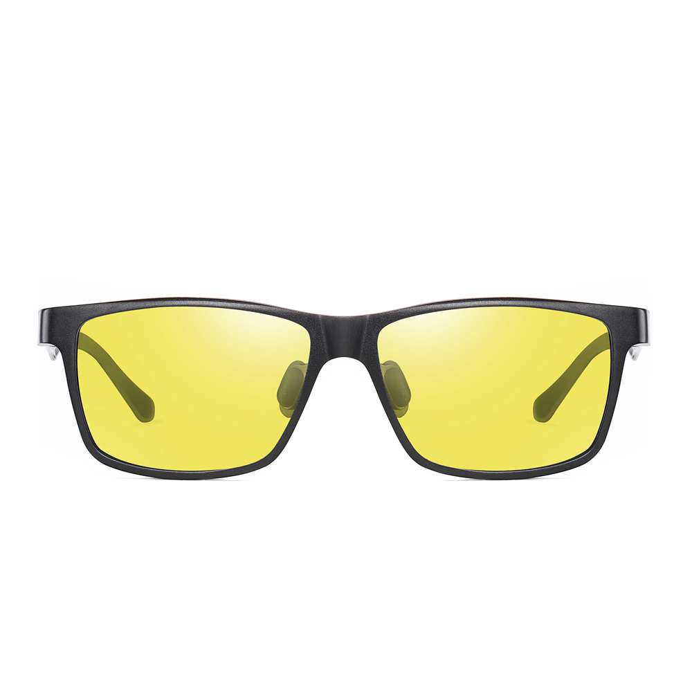 Custom Aluminum Classic Square Sunglasses for Business Men's Luxury Eyewear Manufacturer Polarized Wayfarer Sunglass with Carbon Fiber Temple