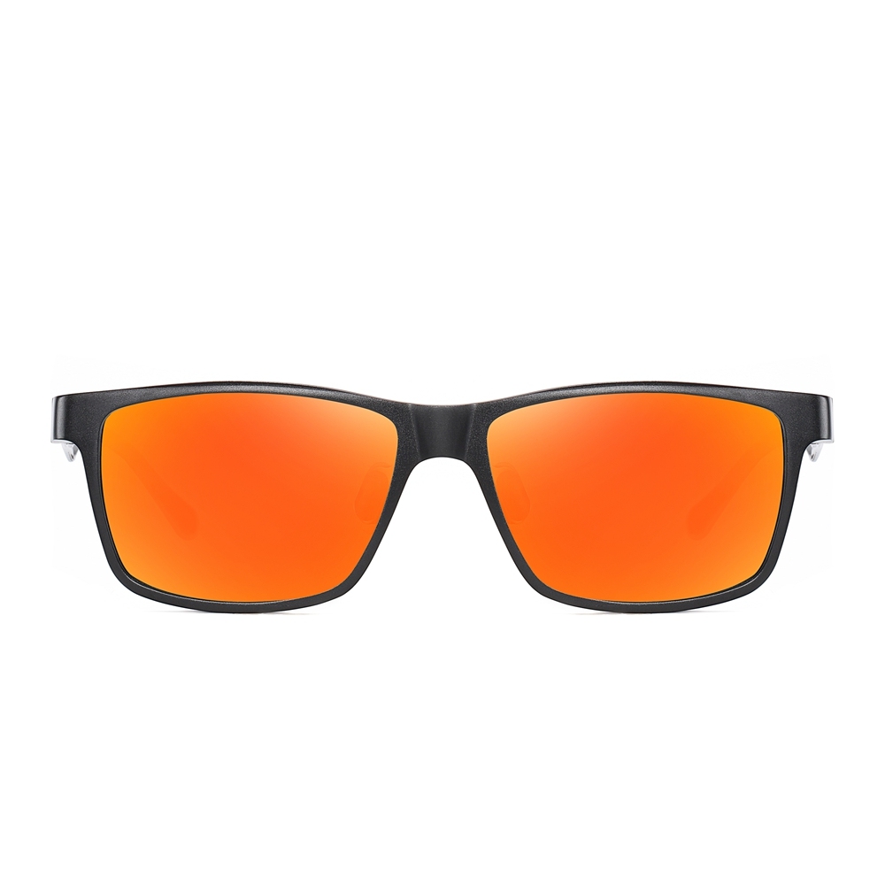 Custom Aluminum Classic Square Sunglasses for Business Men's Luxury Eyewear Manufacturer Polarized Wayfarer Sunglass with Carbon Fiber Temple