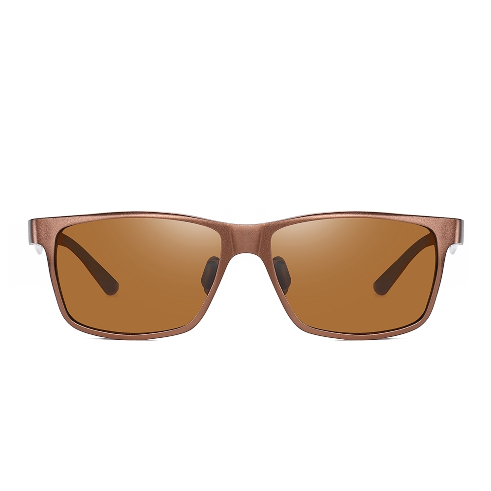Custom Aluminum Classic Square Sunglasses for Business Men's Luxury Eyewear Manufacturer Polarized Wayfarer Sunglass with Carbon Fiber Temple