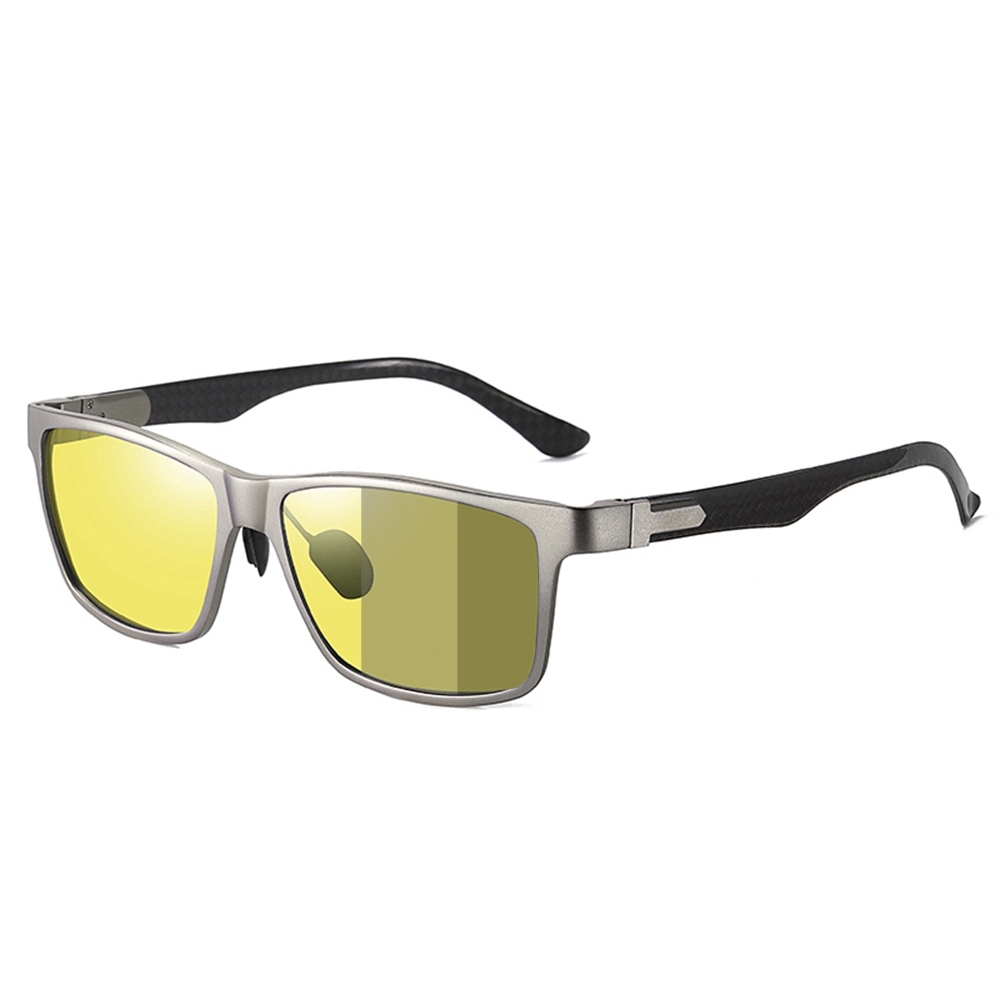 Custom Aluminum Classic Square Sunglasses for Business Men's Luxury Eyewear Manufacturer Polarized Wayfarer Sunglass with Carbon Fiber Temple