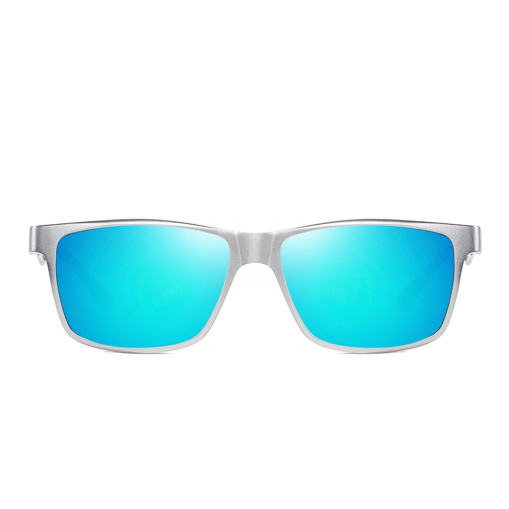 Custom Aluminum Classic Square Sunglasses for Business Men's Luxury Eyewear Manufacturer Polarized Wayfarer Sunglass with Carbon Fiber Temple
