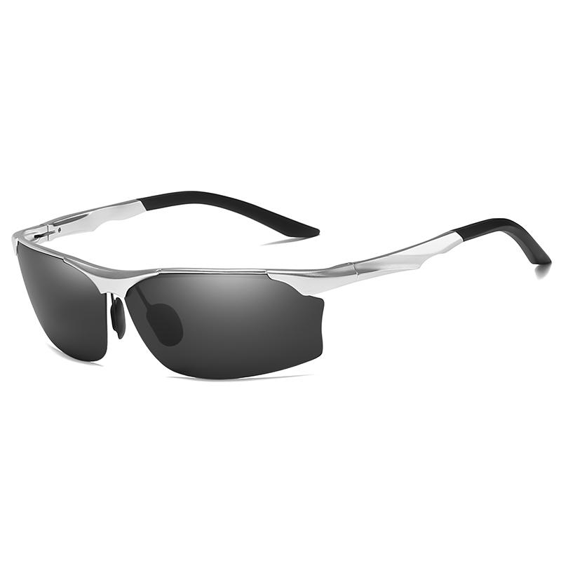 Custom Aluminum Polarized Hiking Glasses with Logo for Men's Athletic Eyewear Supplier China Semi Rimless Sports Sunglasses Wholesale Online