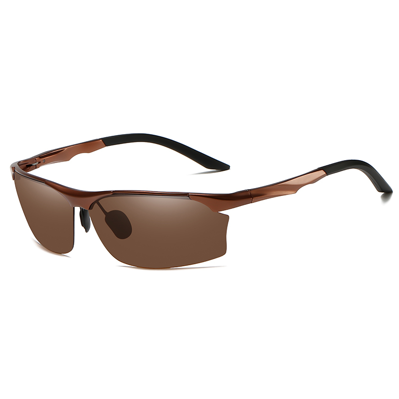 Custom Aluminum Polarized Hiking Glasses with Logo for Men's Athletic Eyewear Supplier China Semi Rimless Sports Sunglasses Wholesale Online