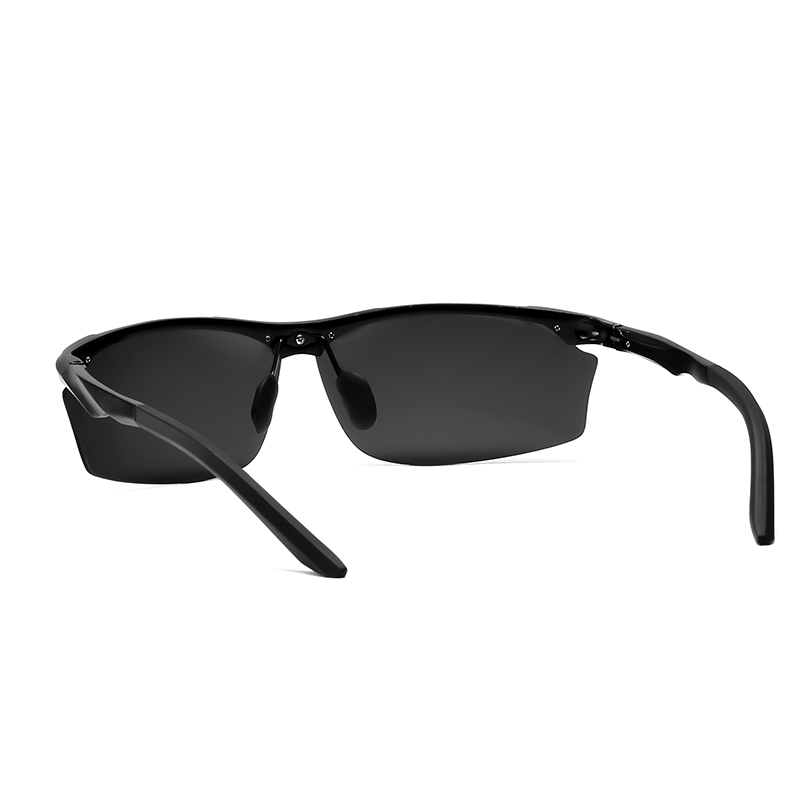 Custom Aluminum Polarized Hiking Glasses with Logo for Men's Athletic Eyewear Supplier China Semi Rimless Sports Sunglasses Wholesale Online