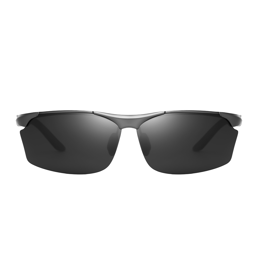 Custom Aluminum Polarized Hiking Glasses with Logo for Men's Athletic Eyewear Supplier China Semi Rimless Sports Sunglasses Wholesale Online