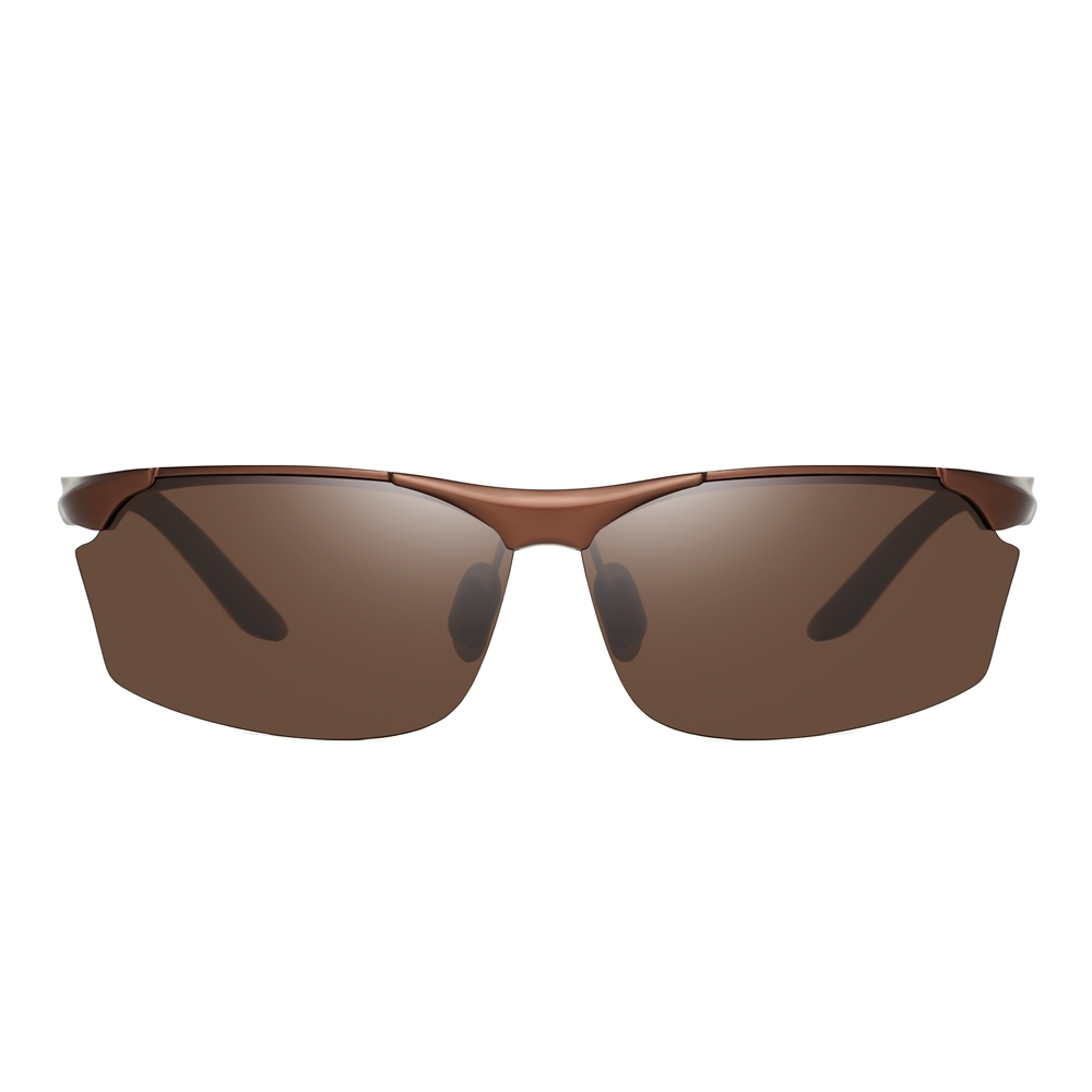Custom Aluminum Polarized Hiking Glasses with Logo for Men's Athletic Eyewear Supplier China Semi Rimless Sports Sunglasses Wholesale Online