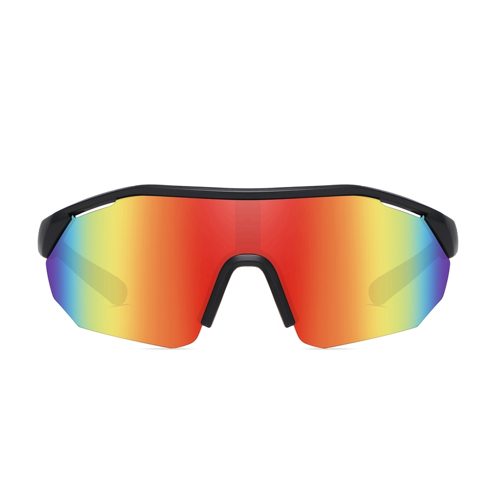 Women's Plastic Half Frame Wrap Sports Sunglasses for Men's Athletic Eyewear Wholesale Online Vented Mono Lens Large Shield Polarized Glasses
