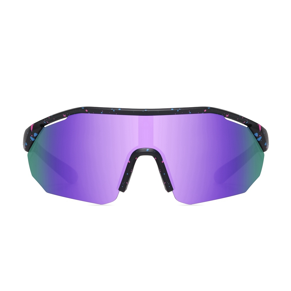 Women's Plastic Half Frame Wrap Sports Sunglasses for Men's Athletic Eyewear Wholesale Online Vented Mono Lens Large Shield Polarized Glasses