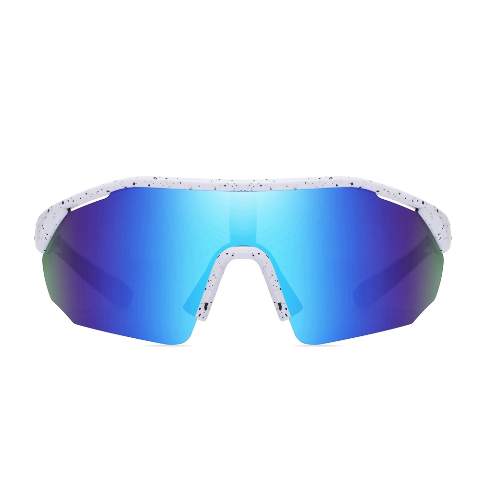 Women's Plastic Half Frame Wrap Sports Sunglasses for Men's Athletic Eyewear Wholesale Online Vented Mono Lens Large Shield Polarized Glasses