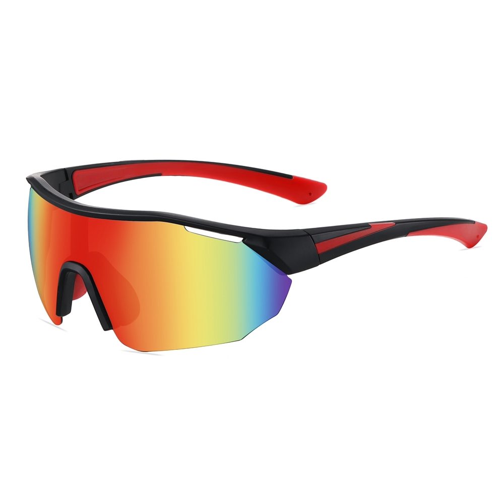 Women's Plastic Half Frame Wrap Sports Sunglasses for Men's Athletic Eyewear Wholesale Online Vented Mono Lens Large Shield Polarized Glasses