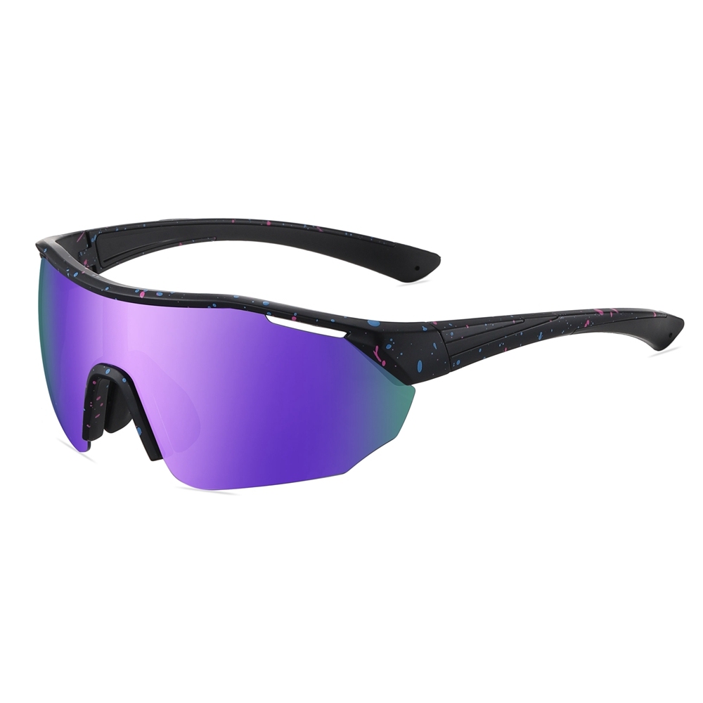 Women's Plastic Half Frame Wrap Sports Sunglasses for Men's Athletic Eyewear Wholesale Online Vented Mono Lens Large Shield Polarized Glasses