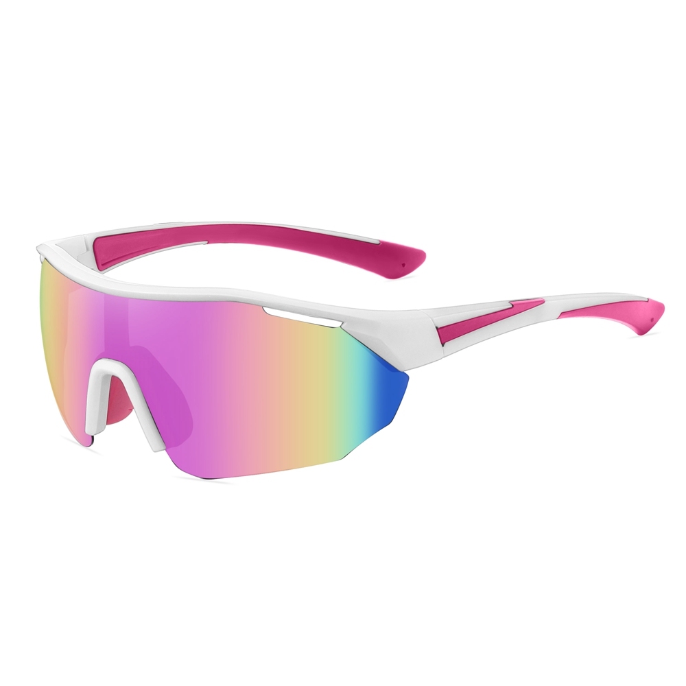 Women's Plastic Half Frame Wrap Sports Sunglasses for Men's Athletic Eyewear Wholesale Online Vented Mono Lens Large Shield Polarized Glasses