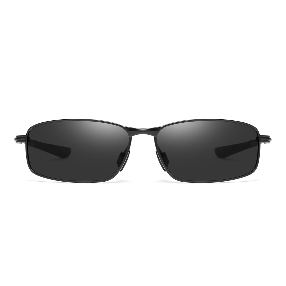Durable Narrow Rectangular Metal Sunglasses with Straight Arms UV400 Polarized Casual Shades for Men's Sporty Look Eyewear Wholesale China
