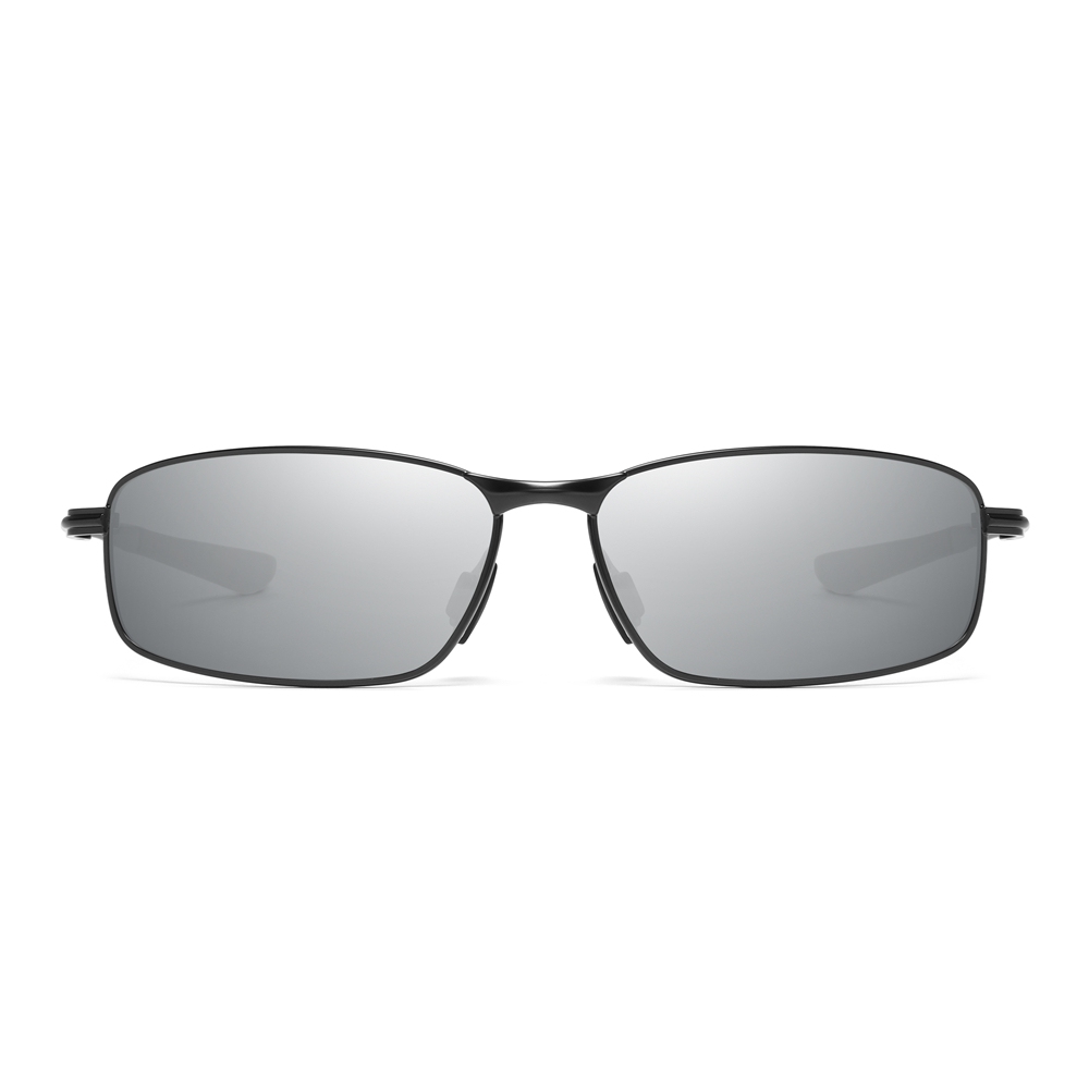 Durable Narrow Rectangular Metal Sunglasses with Straight Arms UV400 Polarized Casual Shades for Men's Sporty Look Eyewear Wholesale China