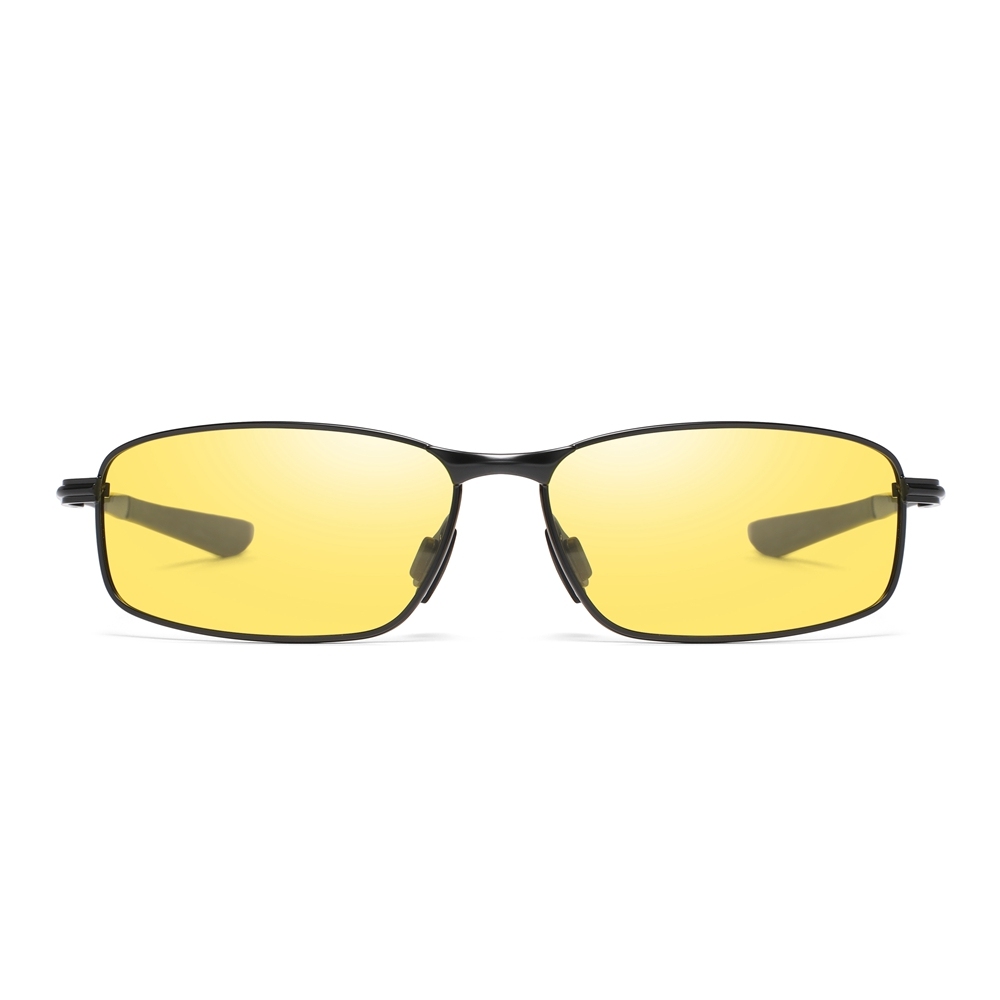 Durable Narrow Rectangular Metal Sunglasses with Straight Arms UV400 Polarized Casual Shades for Men's Sporty Look Eyewear Wholesale China