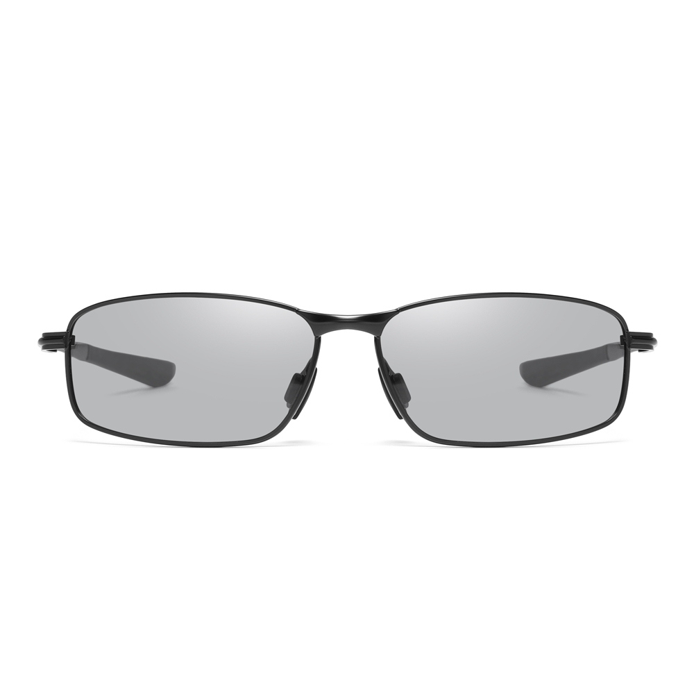 Durable Narrow Rectangular Metal Sunglasses with Straight Arms UV400 Polarized Casual Shades for Men's Sporty Look Eyewear Wholesale China
