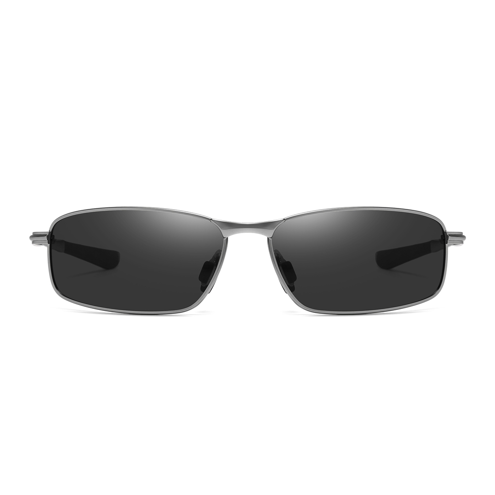 Durable Narrow Rectangular Metal Sunglasses with Straight Arms UV400 Polarized Casual Shades for Men's Sporty Look Eyewear Wholesale China