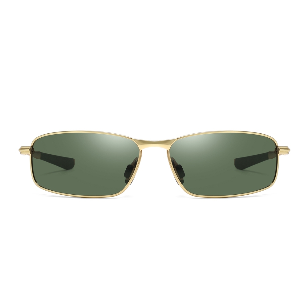 Durable Narrow Rectangular Metal Sunglasses with Straight Arms UV400 Polarized Casual Shades for Men's Sporty Look Eyewear Wholesale China