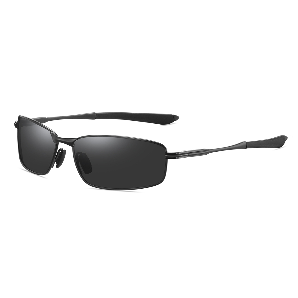 Durable Narrow Rectangular Metal Sunglasses with Straight Arms UV400 Polarized Casual Shades for Men's Sporty Look Eyewear Wholesale China
