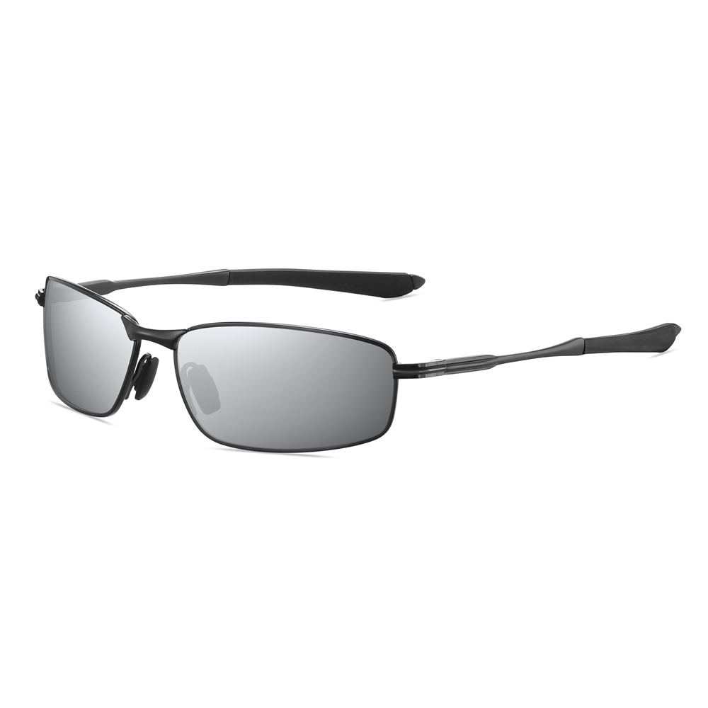 Durable Narrow Rectangular Metal Sunglasses with Straight Arms UV400 Polarized Casual Shades for Men's Sporty Look Eyewear Wholesale China