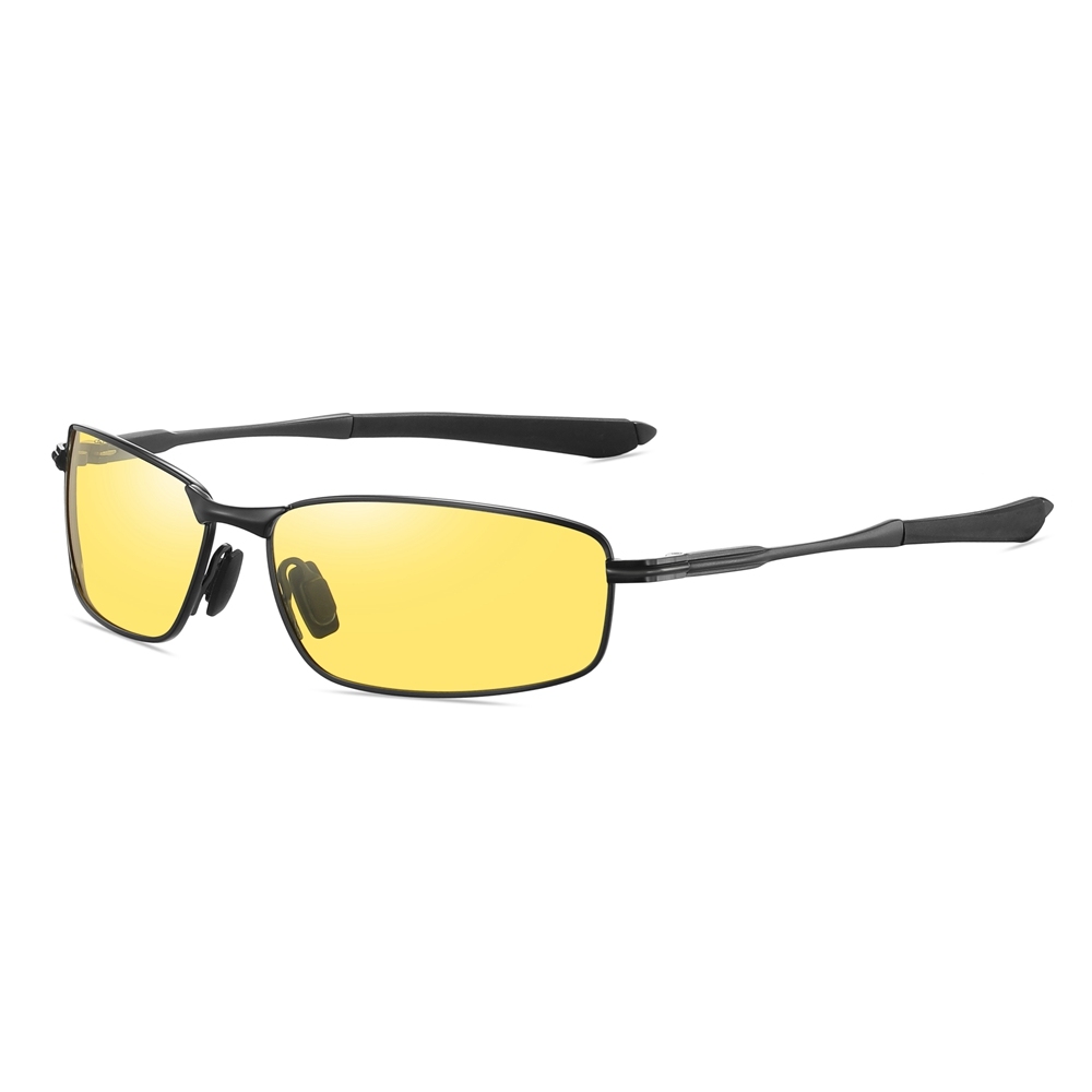 Durable Narrow Rectangular Metal Sunglasses with Straight Arms UV400 Polarized Casual Shades for Men's Sporty Look Eyewear Wholesale China