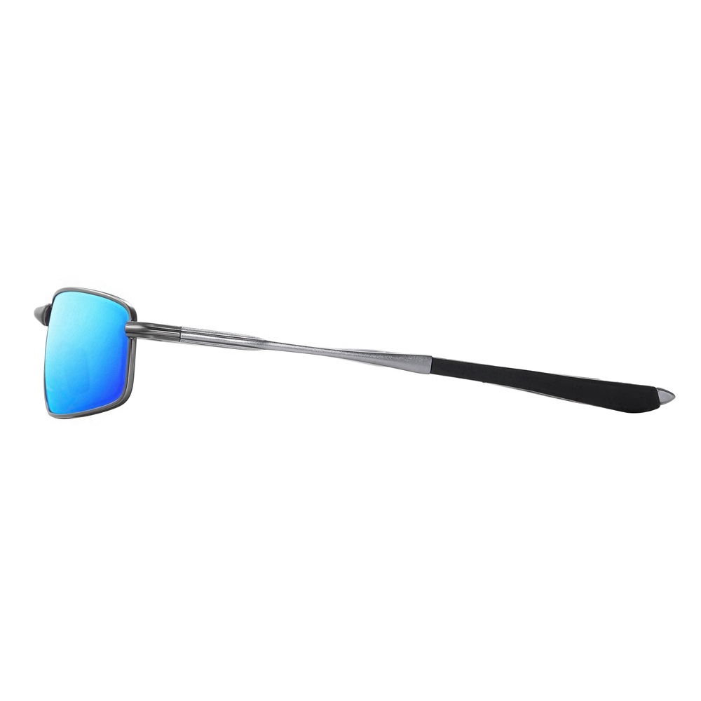Durable Narrow Rectangular Metal Sunglasses with Straight Arms UV400 Polarized Casual Shades for Men's Sporty Look Eyewear Wholesale China