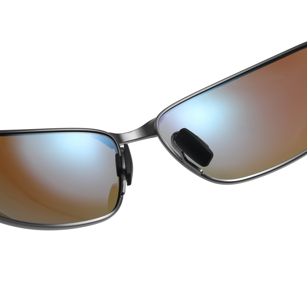 Durable Narrow Rectangular Metal Sunglasses with Straight Arms UV400 Polarized Casual Shades for Men's Sporty Look Eyewear Wholesale China