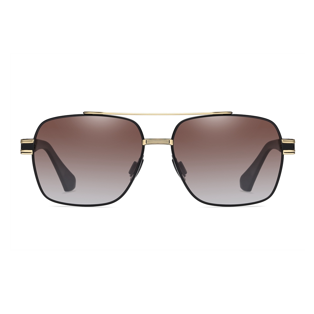 Vintage Double Bridge Square Sunglasses Metal Frame with Flexible Temples Retro Shades for Men's Polarized Driving Glasses Wholesale Bulk