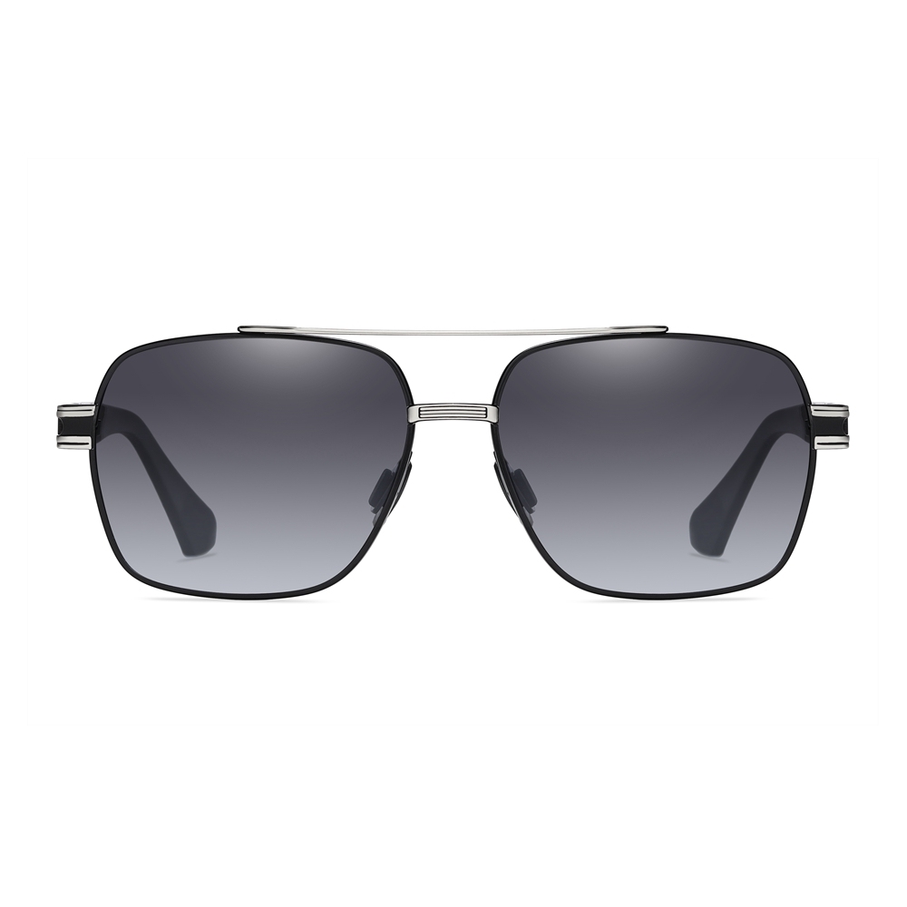 Vintage Double Bridge Square Sunglasses Metal Frame with Flexible Temples Retro Shades for Men's Polarized Driving Glasses Wholesale Bulk