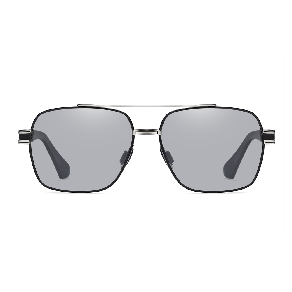 Vintage Double Bridge Square Sunglasses Metal Frame with Flexible Temples Retro Shades for Men's Polarized Driving Glasses Wholesale Bulk