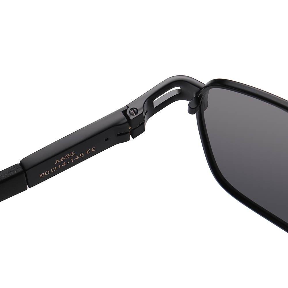 Vintage Double Bridge Square Sunglasses Metal Frame with Flexible Temples Retro Shades for Men's Polarized Driving Glasses Wholesale Bulk