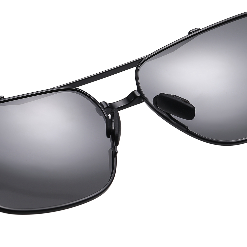 Vintage Double Bridge Square Sunglasses Metal Frame with Flexible Temples Retro Shades for Men's Polarized Driving Glasses Wholesale Bulk