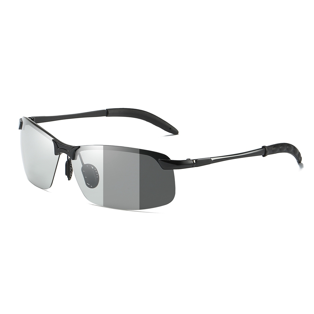 Cheap Custom Men's Classic Semi Rimless Rectangle Polarized Shades for Driving Sunglasses with Logo Metallic Sporty Eyewear Wholesale Online