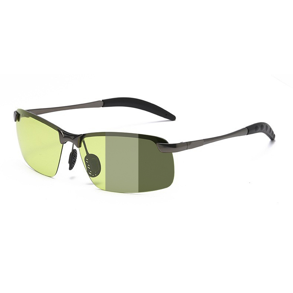 Cheap Custom Men's Classic Semi Rimless Rectangle Polarized Shades for Driving Sunglasses with Logo Metallic Sporty Eyewear Wholesale Online