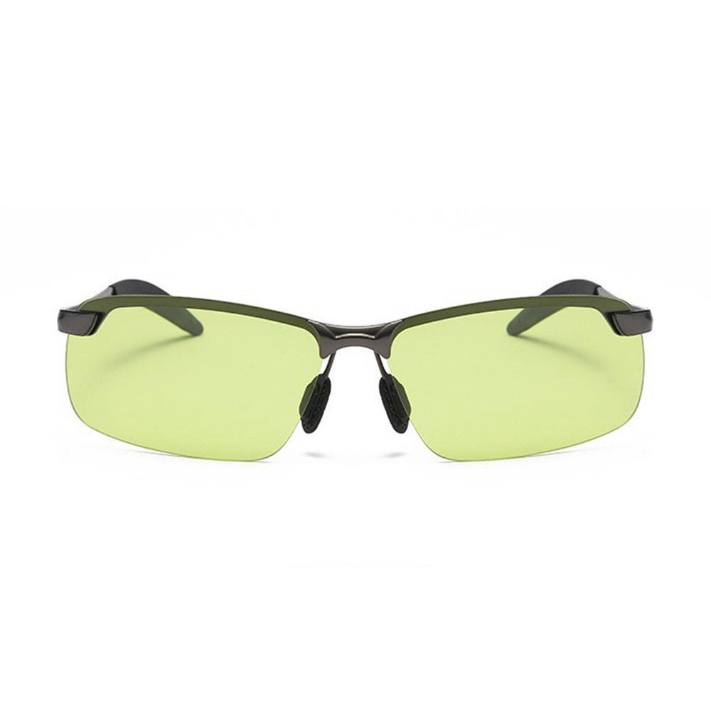 Cheap Custom Men's Classic Semi Rimless Rectangle Polarized Shades for Driving Sunglasses with Logo Metallic Sporty Eyewear Wholesale Online