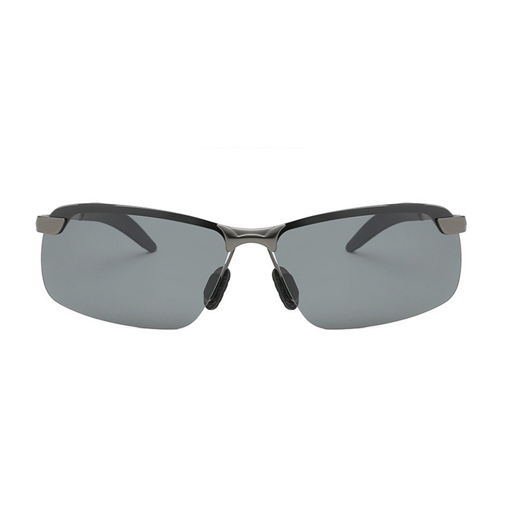 Cheap Custom Men's Classic Semi Rimless Rectangle Polarized Shades for Driving Sunglasses with Logo Metallic Sporty Eyewear Wholesale Online