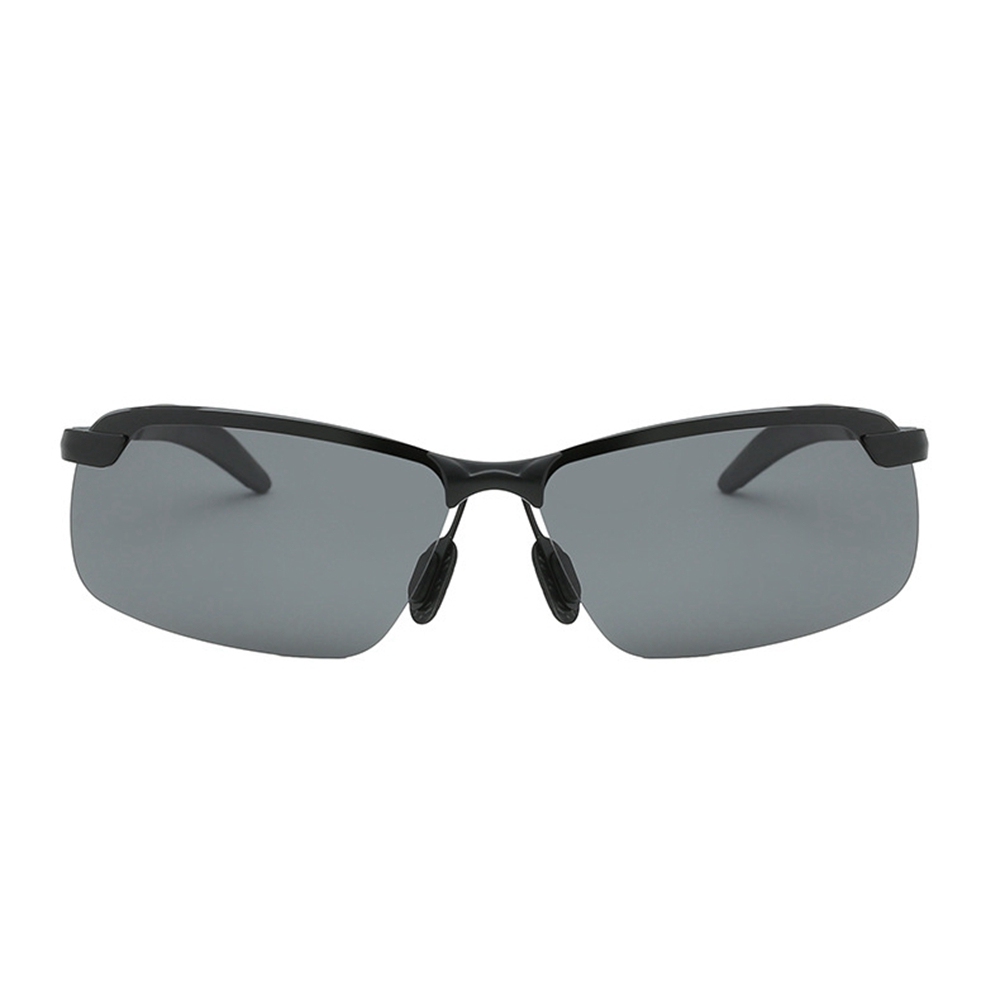 Cheap Custom Men's Classic Semi Rimless Rectangle Polarized Shades for Driving Sunglasses with Logo Metallic Sporty Eyewear Wholesale Online