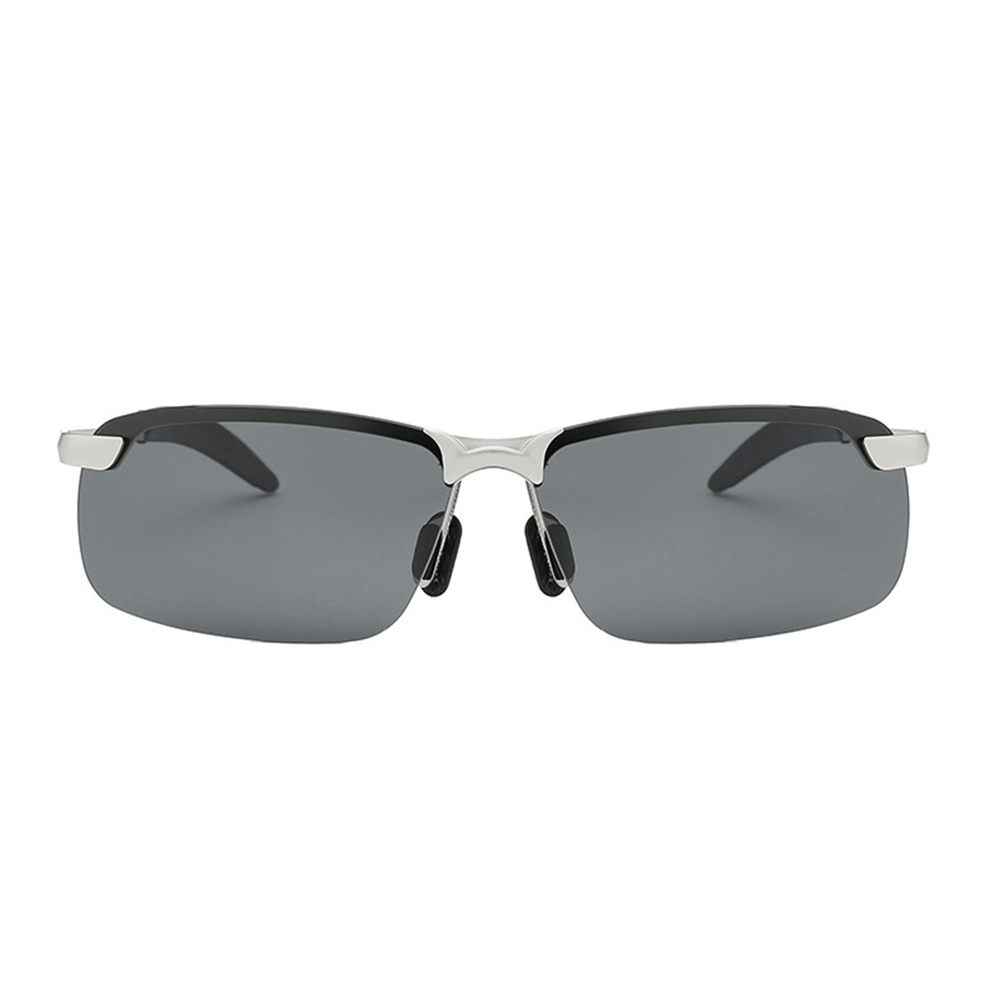 Cheap Custom Men's Classic Semi Rimless Rectangle Polarized Shades for Driving Sunglasses with Logo Metallic Sporty Eyewear Wholesale Online