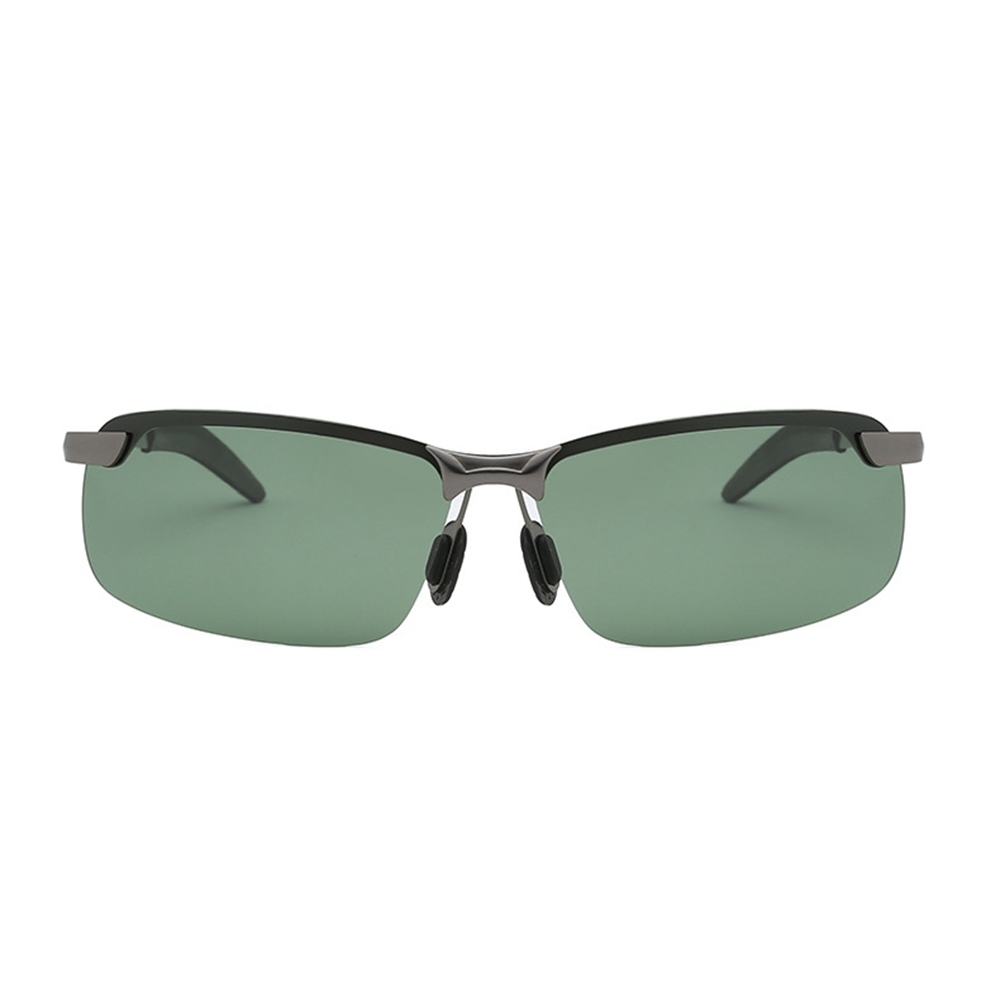 Cheap Custom Men's Classic Semi Rimless Rectangle Polarized Shades for Driving Sunglasses with Logo Metallic Sporty Eyewear Wholesale Online