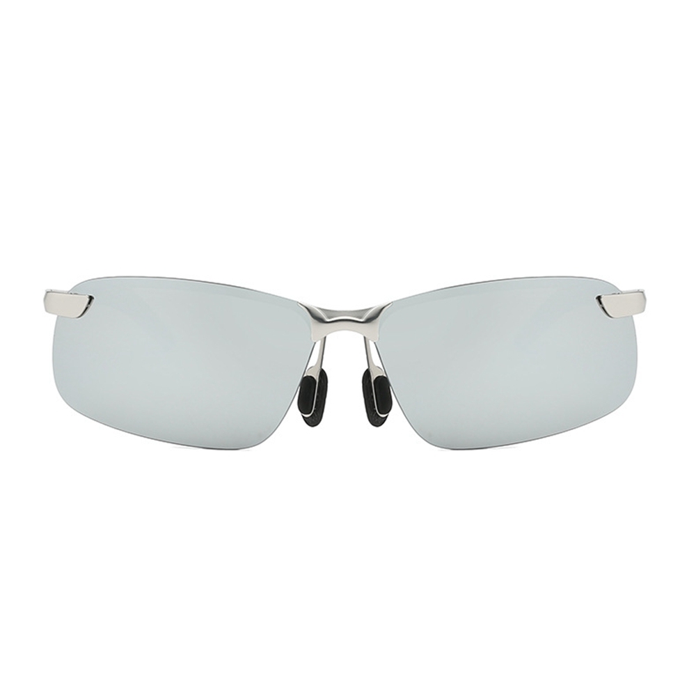 Cheap Custom Men's Classic Semi Rimless Rectangle Polarized Shades for Driving Sunglasses with Logo Metallic Sporty Eyewear Wholesale Online