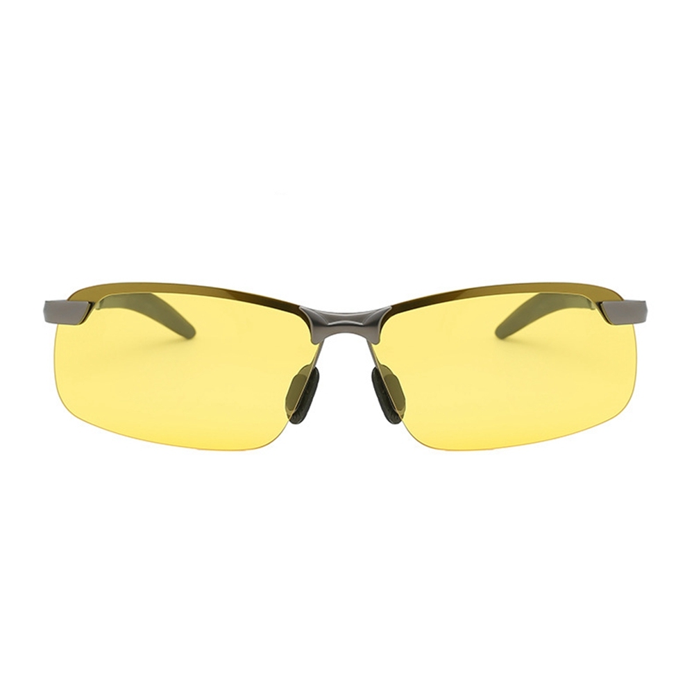 Cheap Custom Men's Classic Semi Rimless Rectangle Polarized Shades for Driving Sunglasses with Logo Metallic Sporty Eyewear Wholesale Online