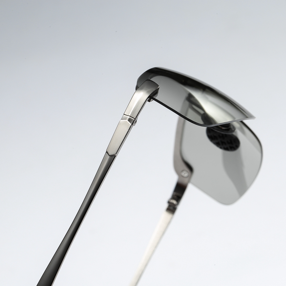 Cheap Custom Men's Classic Semi Rimless Rectangle Polarized Shades for Driving Sunglasses with Logo Metallic Sporty Eyewear Wholesale Online